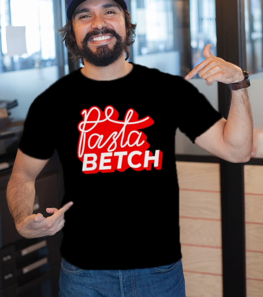 ITSQCP Pasta Betch Red And White Bold Script T-Shirt