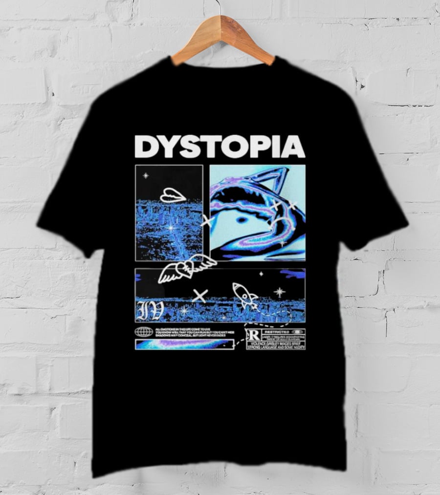 Dystopia Ivoxygen All Emotions In Ties Life Come To Live Shadows May Conceal But Light Never Fades Restricted T-Shirt
