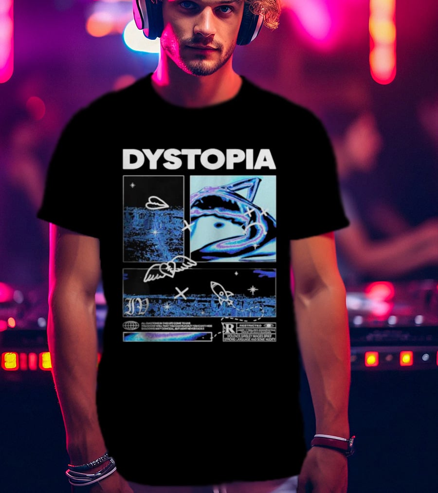 Dystopia Ivoxygen All Emotions In Ties Life Come To Live Shadows May Conceal But Light Never Fades Restricted T-Shirt