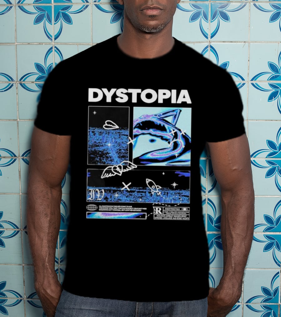 Dystopia Ivoxygen All Emotions In Ties Life Come To Live Shadows May Conceal But Light Never Fades Restricted T-Shirt