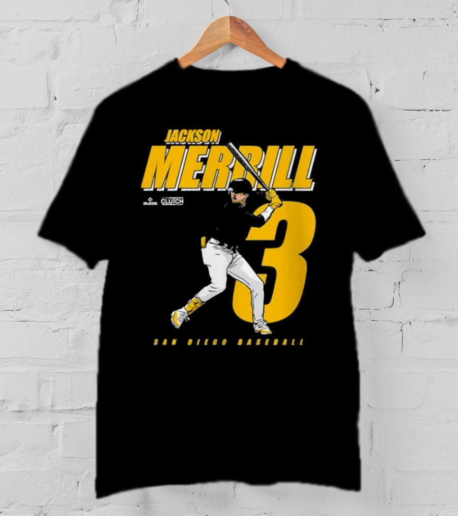 Jackson Merrill 3 San Diego Baseball Clutch Players T-Shirt