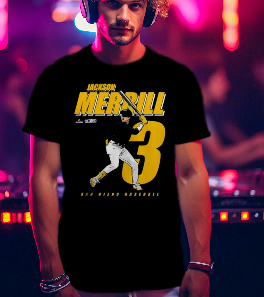 Jackson Merrill 3 San Diego Baseball Clutch Players T-Shirt