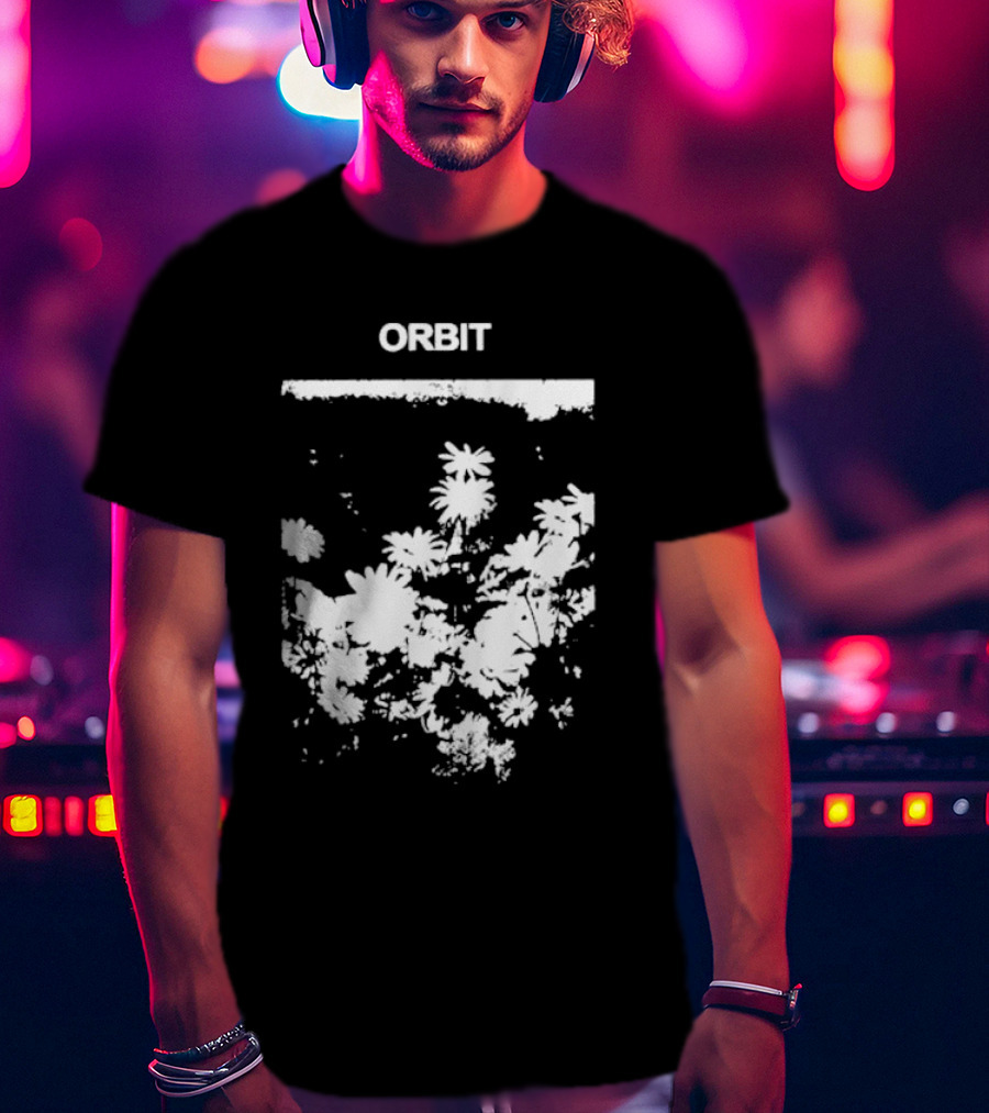 Orbit Flowers White Silhouettes T-Shirt