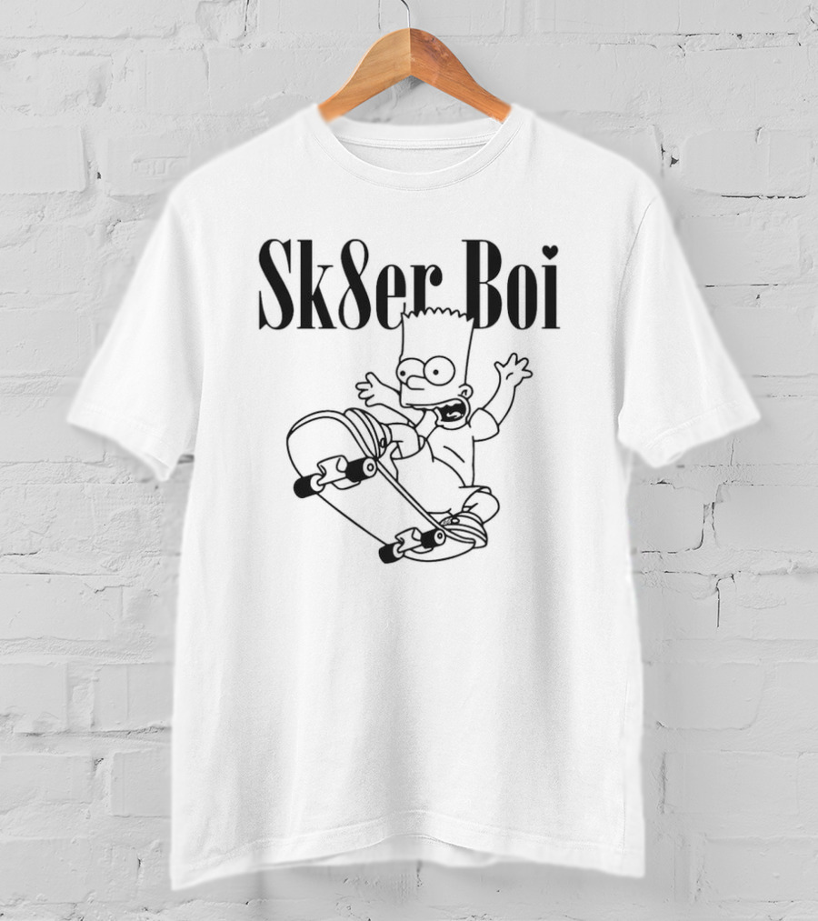 Sk8er Boi Bart Simpsons Skateboarding Iconic Character T-Shirt