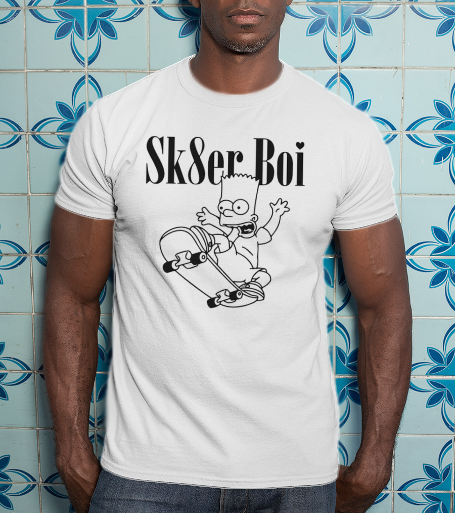 Sk8er Boi Bart Simpsons Skateboarding Iconic Character T-Shirt