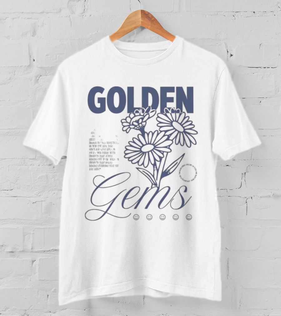 Golden Gems Smiley Daisy Manifesto T-Shirt