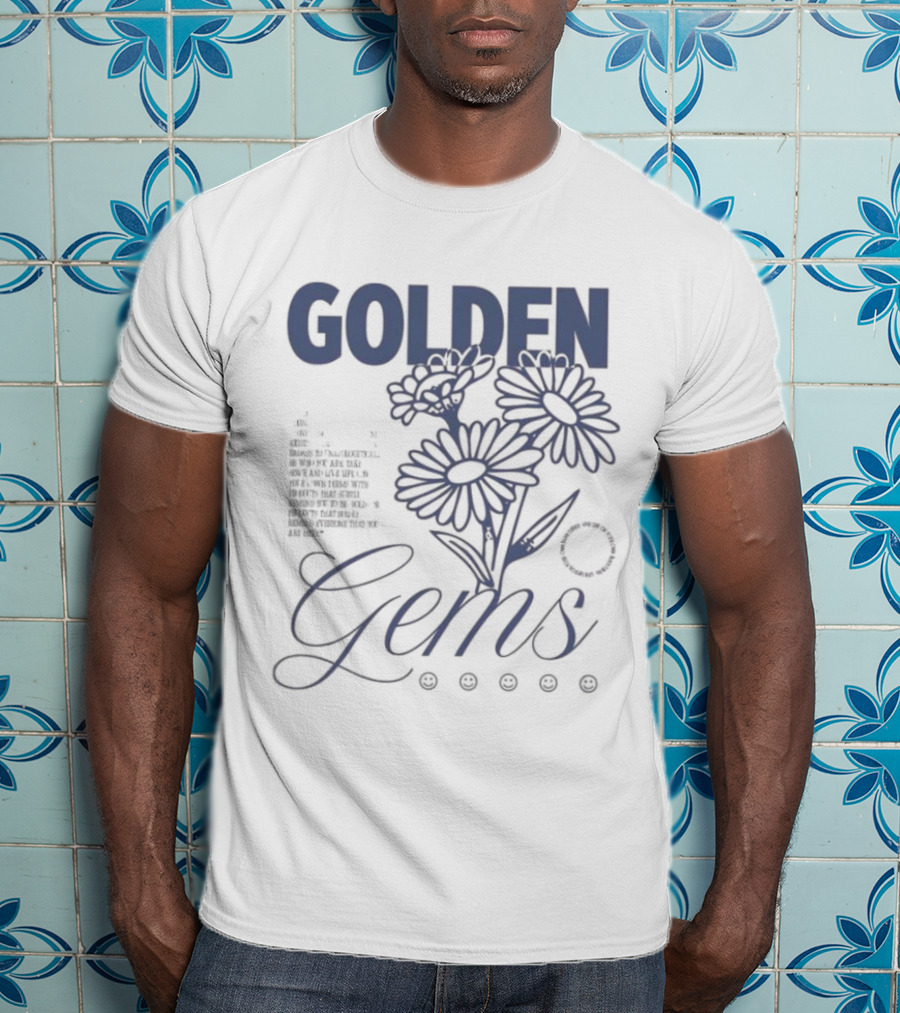 Golden Gems Smiley Daisy Manifesto T-Shirt
