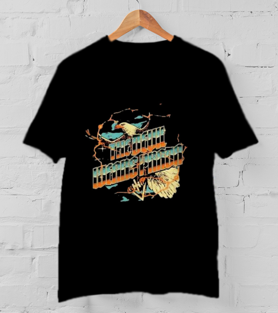 The Devil Wears Prada Bald Eagle Electric Orange And Blue T-Shirt