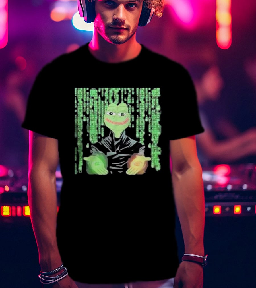 Pepe Matrix Code With Green Red Pill Aesthetic T-Shirt