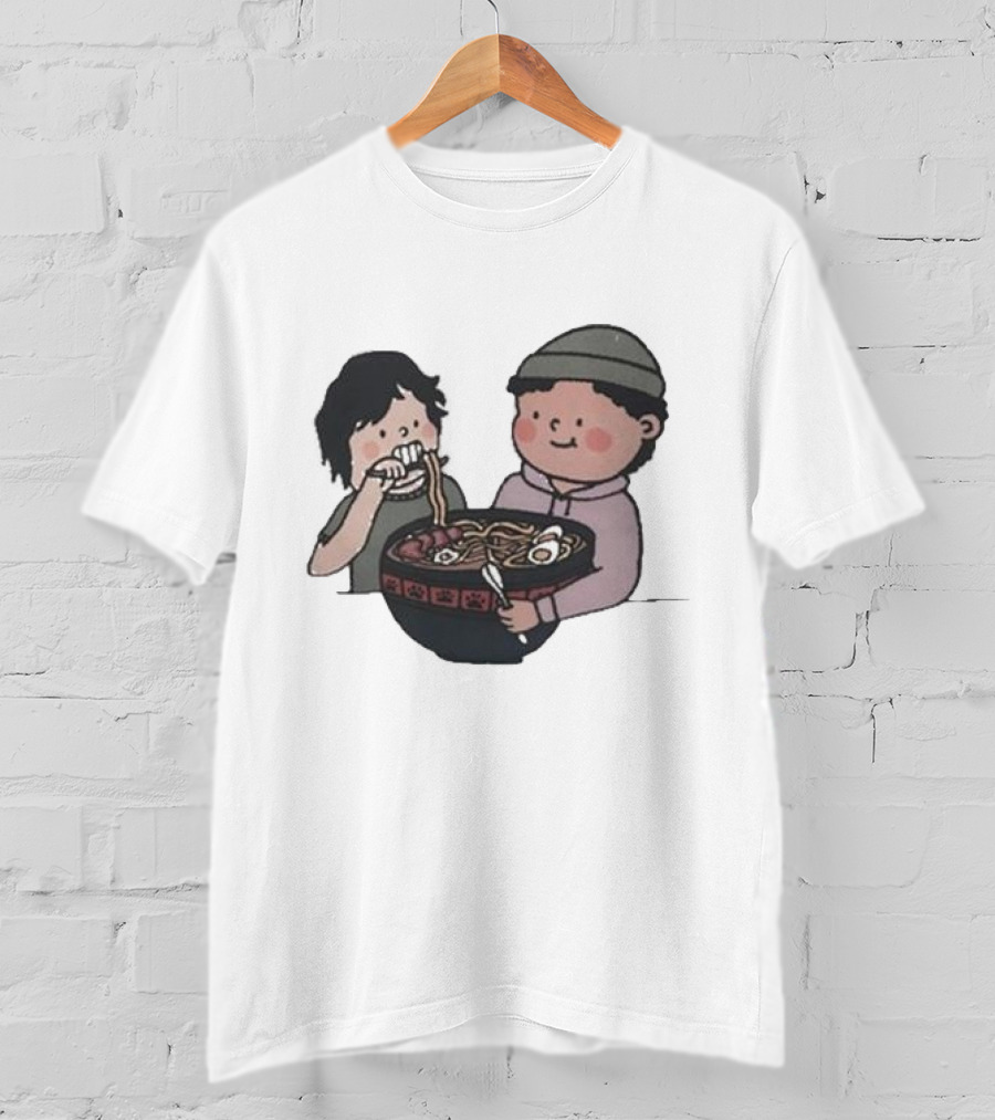 Slushy Noobz Noodles Fun Cartoon Characters Eating Ramen Bowl T-Shirt