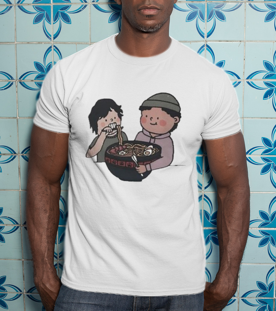 Slushy Noobz Noodles Fun Cartoon Characters Eating Ramen Bowl T-Shirt