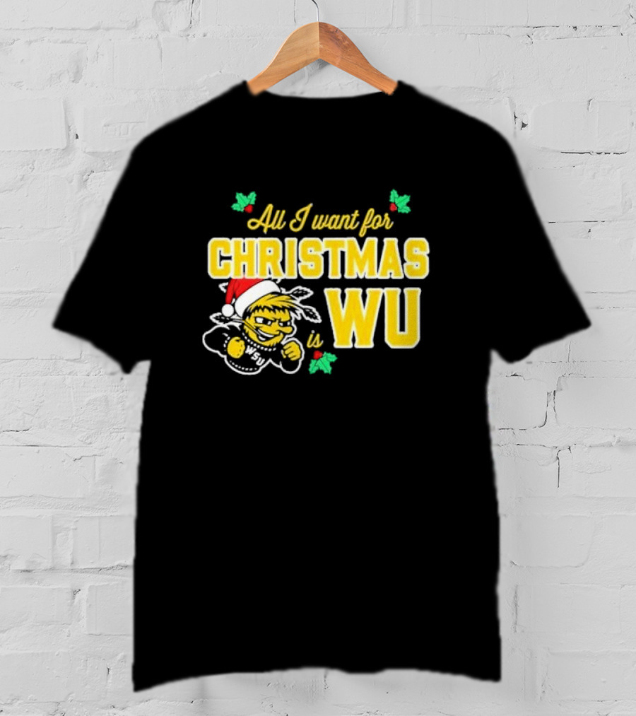 All I Want For Christmas Is Wu Santa Shocker Character WSU Holiday T-Shirt