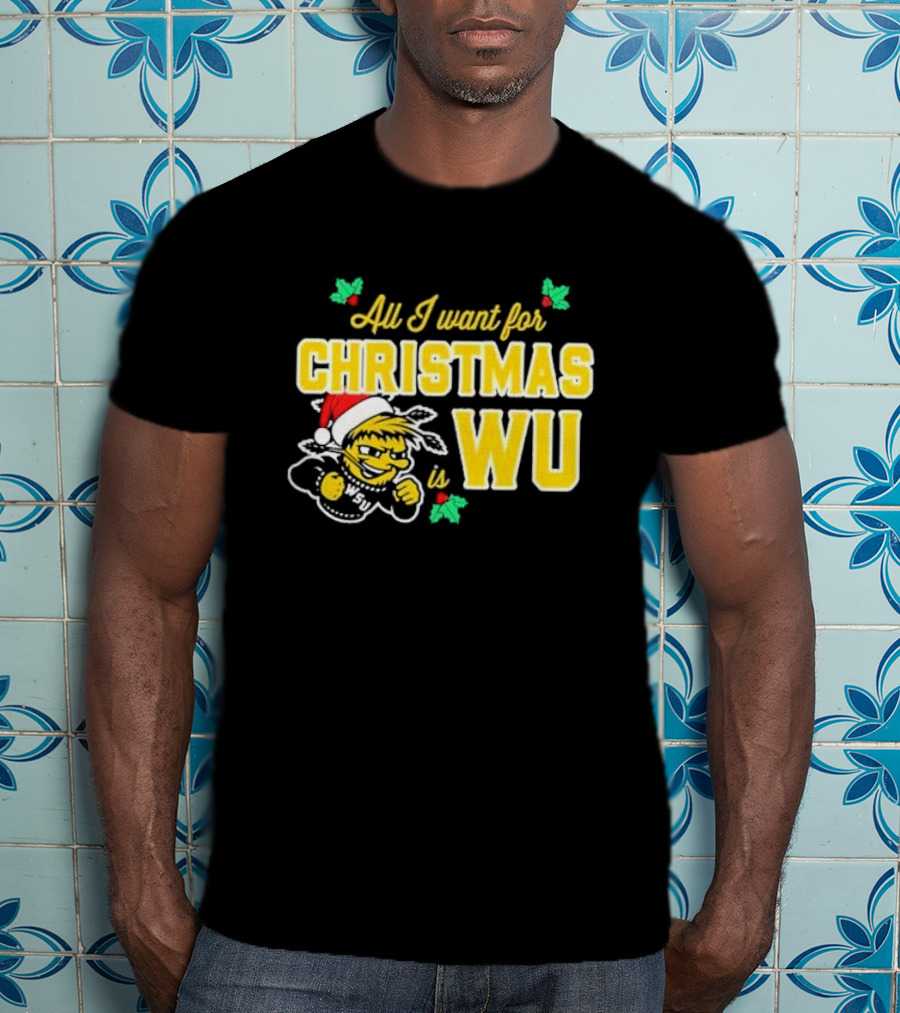 All I Want For Christmas Is Wu Santa Shocker Character WSU Holiday T-Shirt
