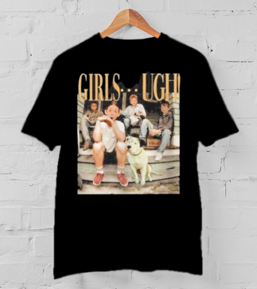 GIRLS UGH Thug Life Valentine Boys Sitting With Dog T-Shirt