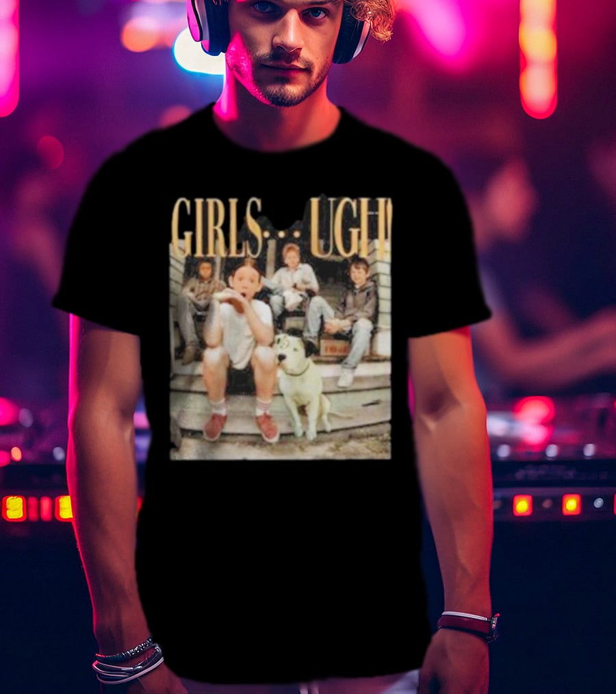 GIRLS UGH Thug Life Valentine Boys Sitting With Dog T-Shirt