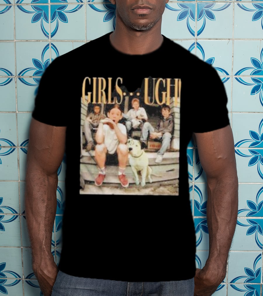 GIRLS UGH Thug Life Valentine Boys Sitting With Dog T-Shirt