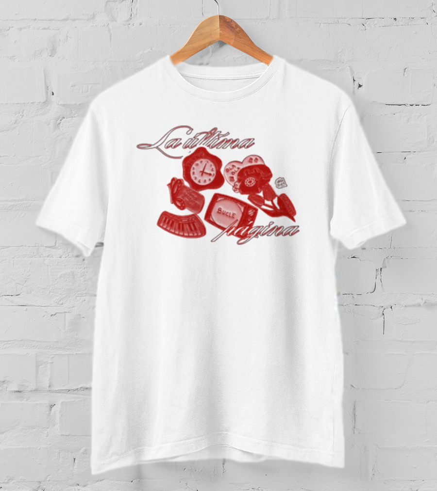 Chiara Oliver La Última Página Reloj Libro Vida Bucle Flor Esquema Rojo T-Shirt