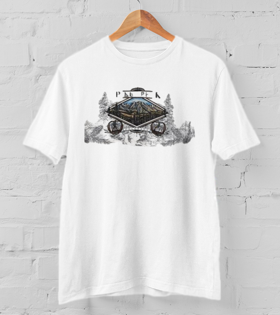 Pikes Peak Colorado Travel Explore Anvil Single Stitch Trees Scenic Mountains T-Shirt