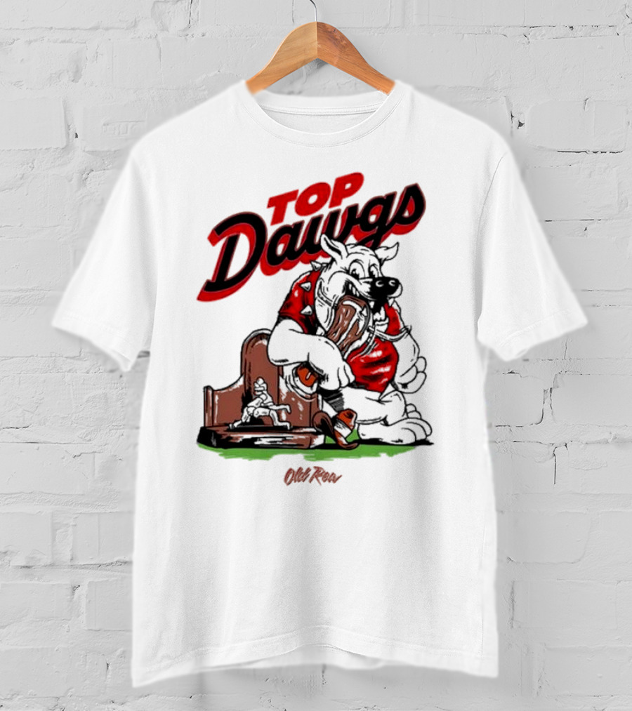 Top Dawgs Old Row Bulldog Eating Trophy Image T-Shirt