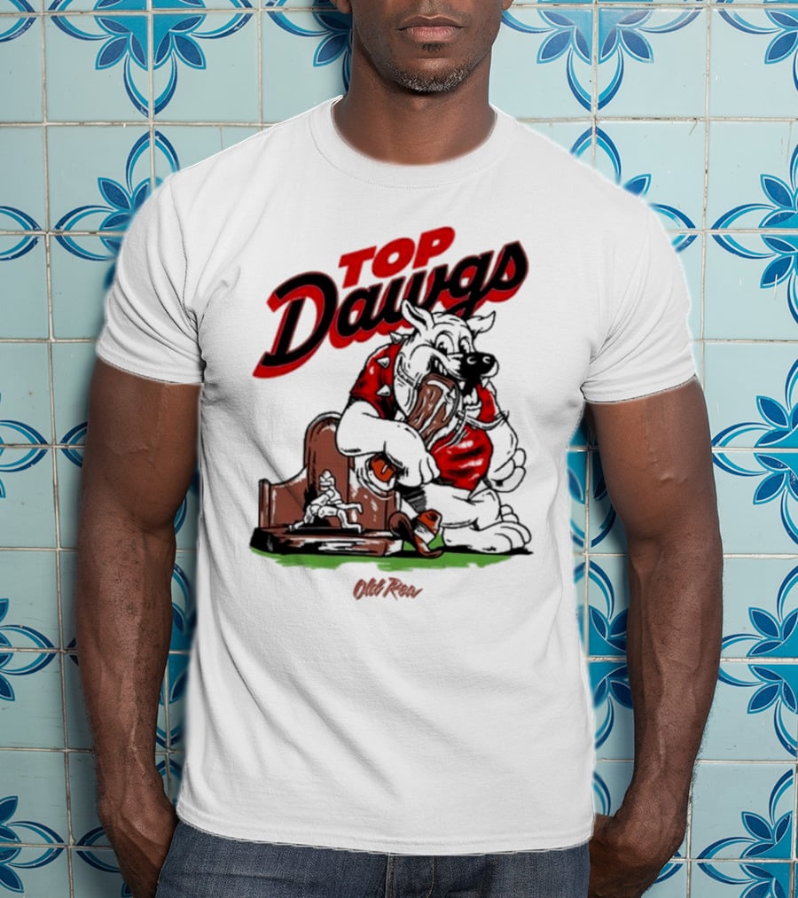 Top Dawgs Old Row Bulldog Eating Trophy Image T-Shirt