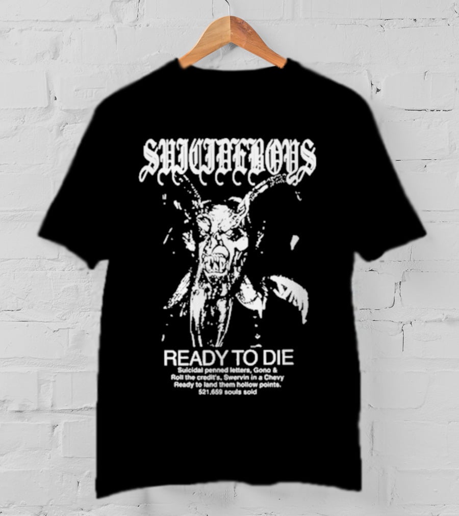 SUICIDEBOYS READY TO DIE Suicidal Penned Letters $21,659 Souls Sold T-Shirt