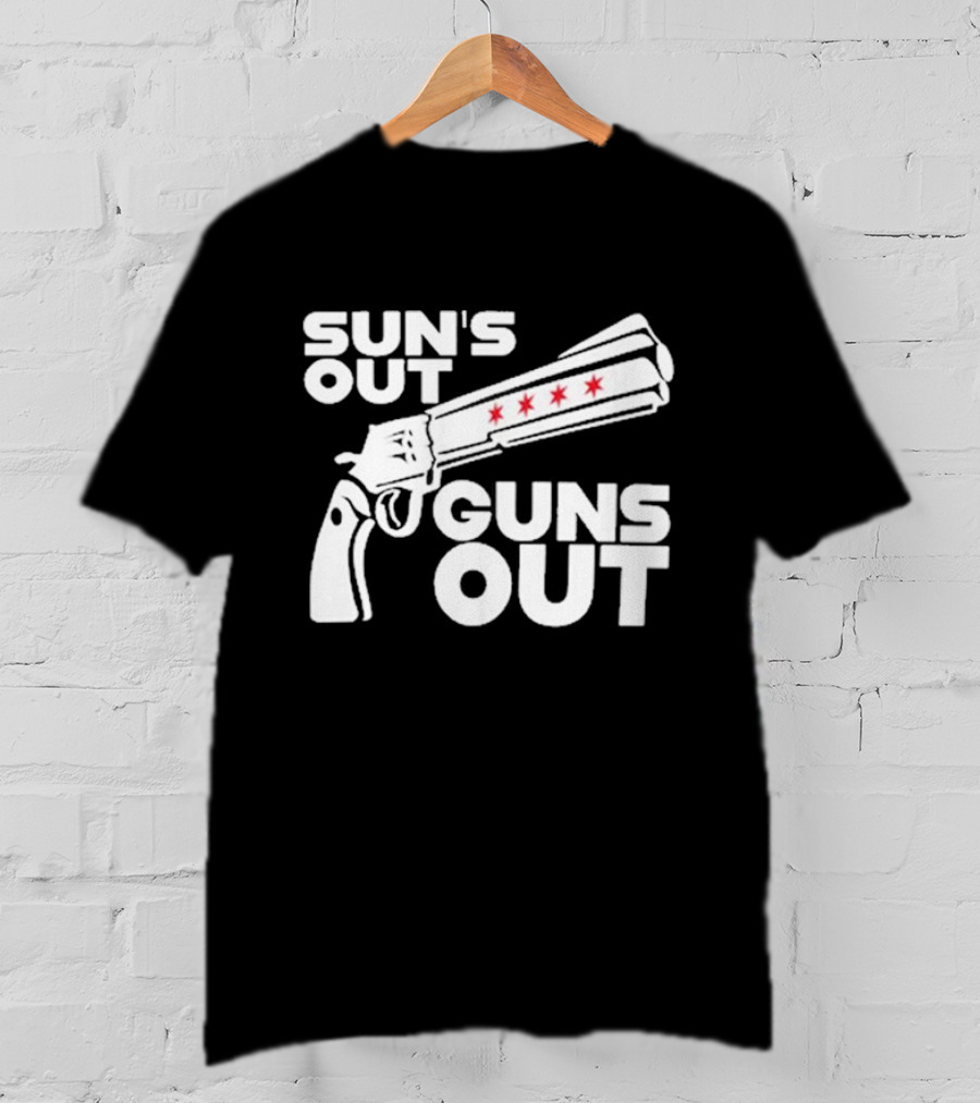 Sun’s Out Guns Out Gun With Stars On Barrel T-Shirt