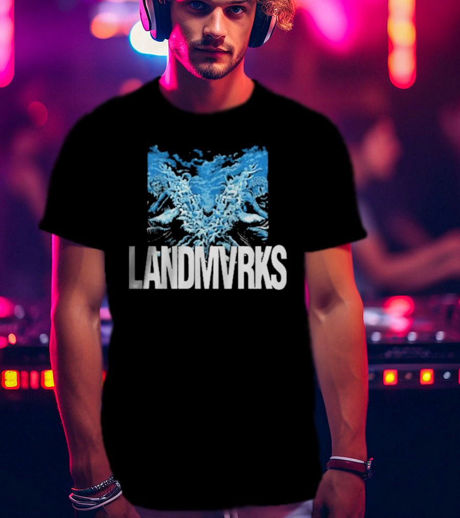 Landmvrks The Darkest Place I’ve Ever Been Album Cover Art Dual Blue Figures T-Shirt