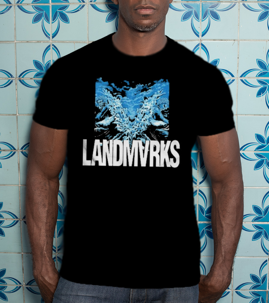 Landmvrks The Darkest Place I’ve Ever Been Album Cover Art Dual Blue Figures T-Shirt