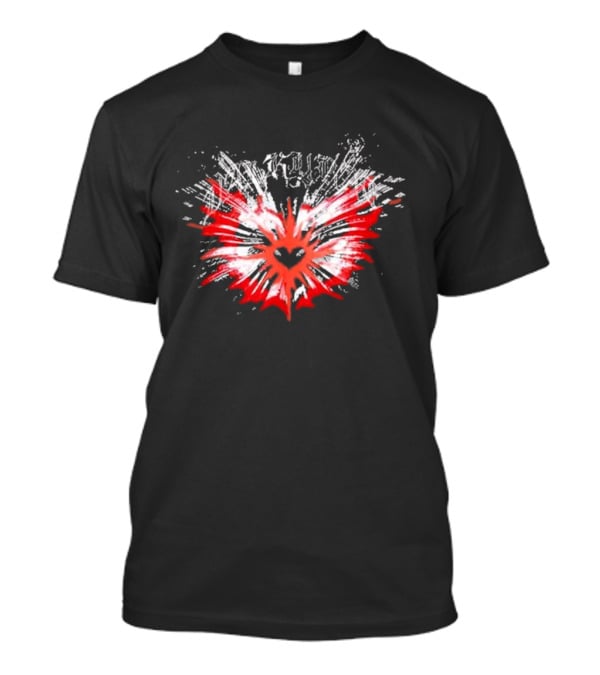 Valkyrae Heart Wings With Red And Black Radiant Burst T-Shirt