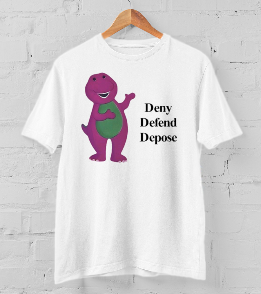 Barney The Dinosaur Deny Defend Depose Barney T-Shirt