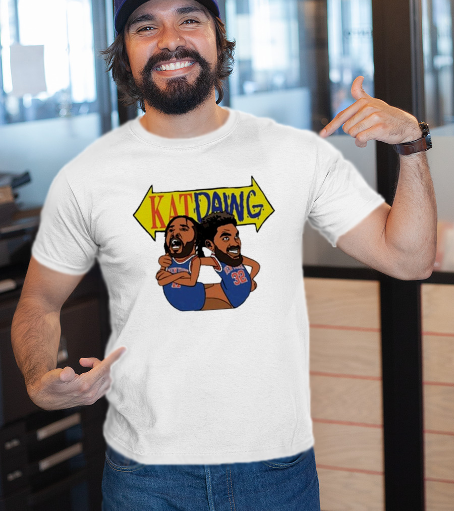 Big Knick Energy Kat Dawg Basketball Cartoon Duo T-Shirt