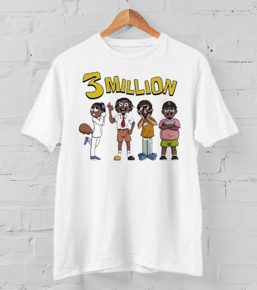 Daydrian Harding 3 Million Subscribers Celebration With Cartoon Characters T-Shirt