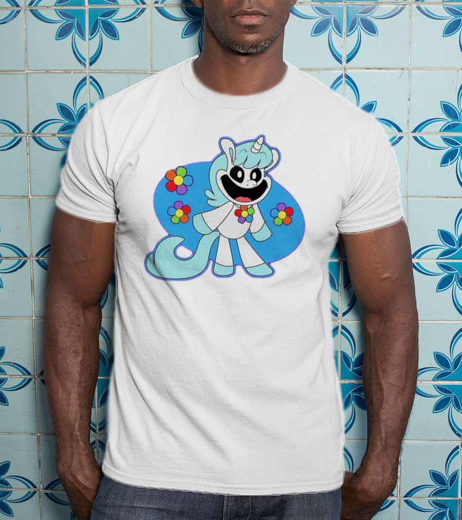 Unicorn Craftycorn Critters With Colorful Flowers And Smiling Face T-Shirt