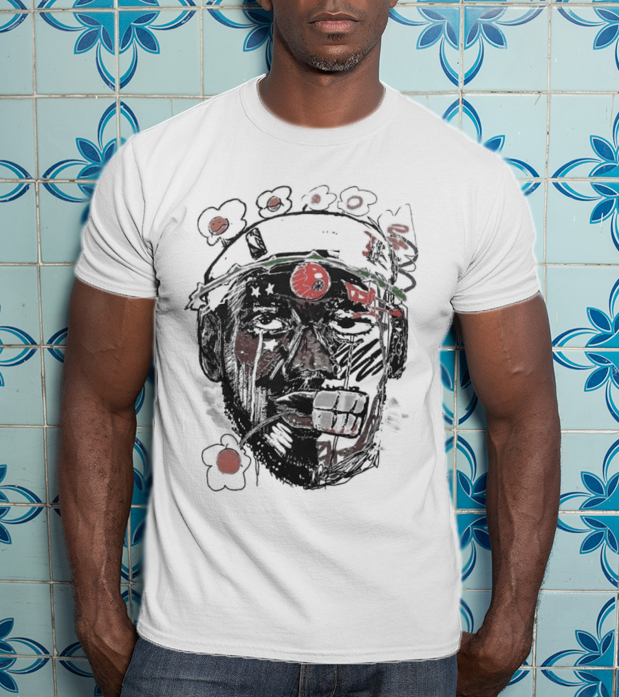Vameee Labron James Floral Artistic Face T-Shirt