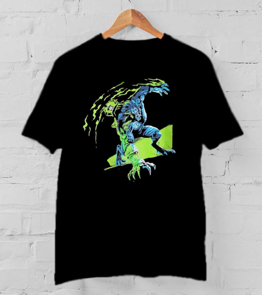 Arcane Warwick Champion Of Legends League Monster Claws And Green Energy Burst T-Shirt