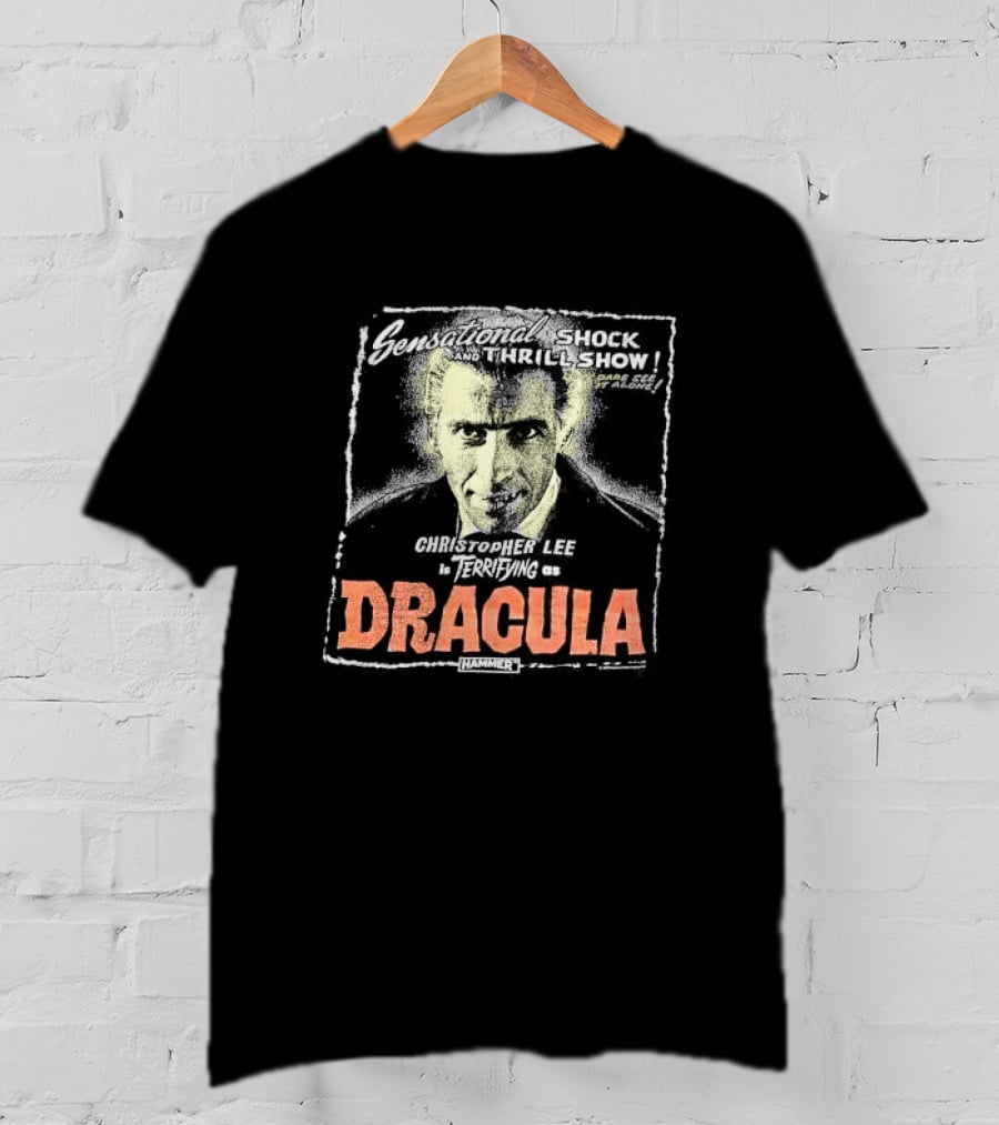 Sensational Shock And Thrill Show Christopher Lee Terrifying As Dracula Hammer T-Shirt