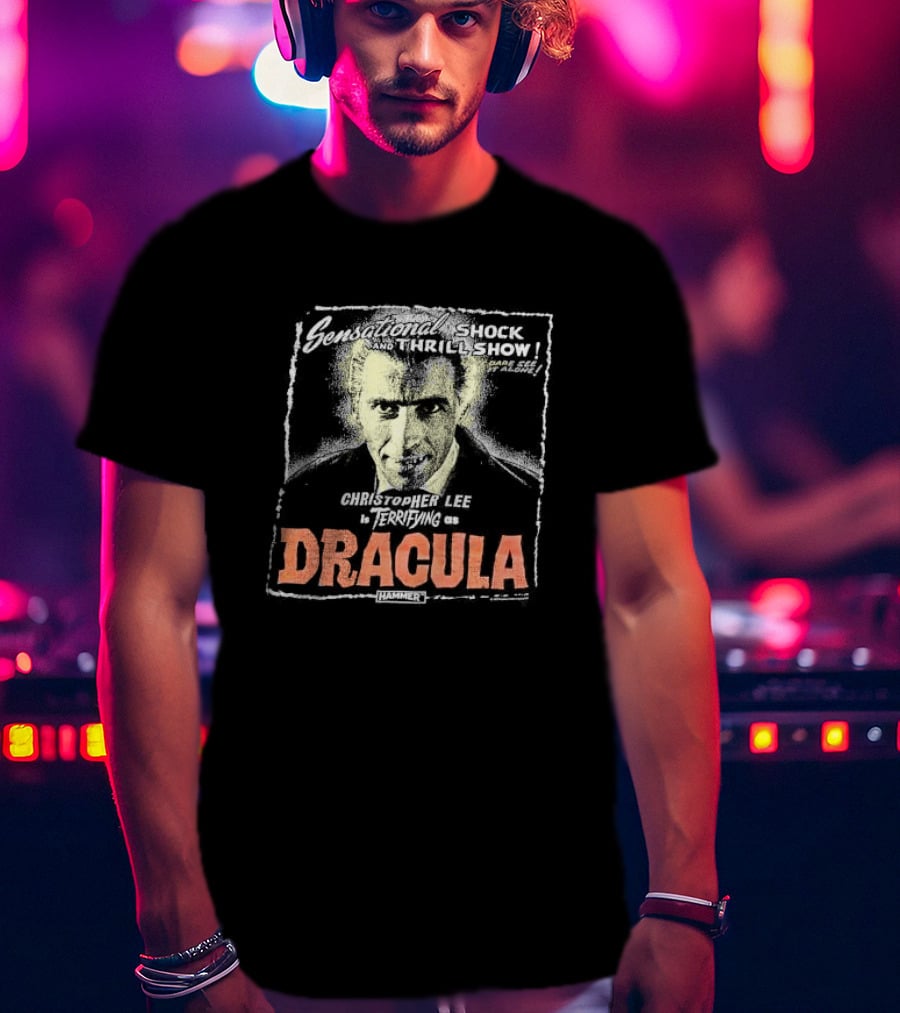 Sensational Shock And Thrill Show Christopher Lee Terrifying As Dracula Hammer T-Shirt