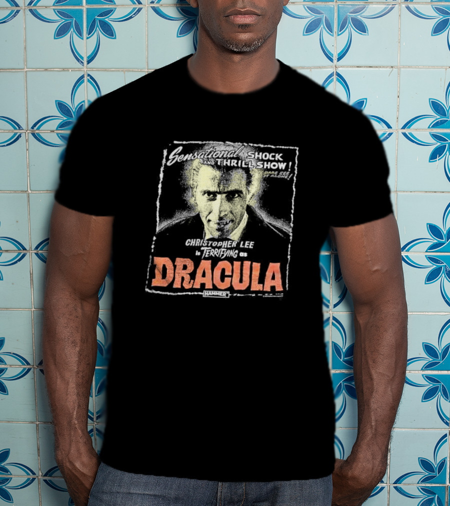 Sensational Shock And Thrill Show Christopher Lee Terrifying As Dracula Hammer T-Shirt