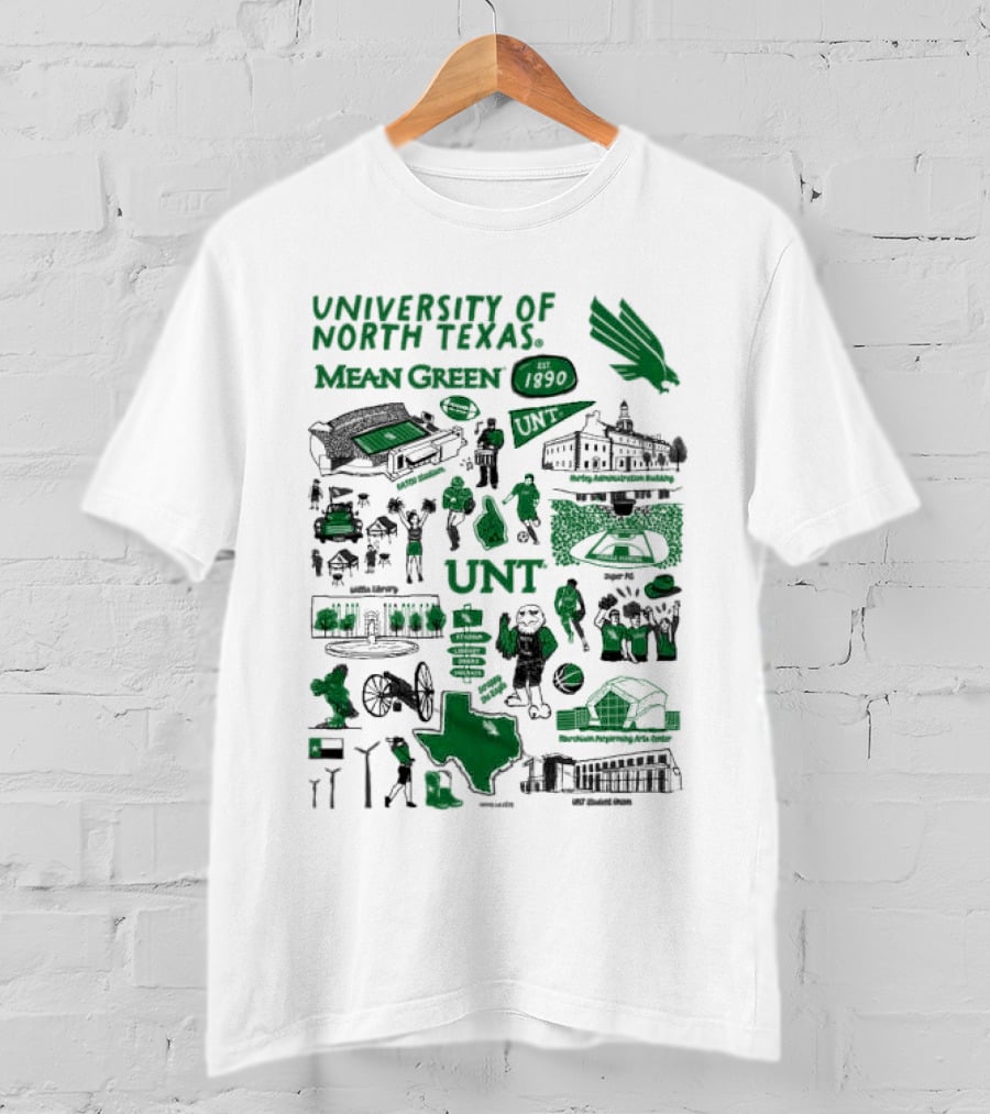 University Of North Texas Mean Green 1890 UNT Campus Montage Toddler T-Shirt