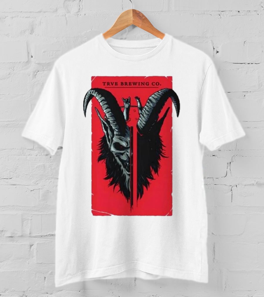 Trve Brewing Co. Krampus Red And Black Goat Skull T-Shirt
