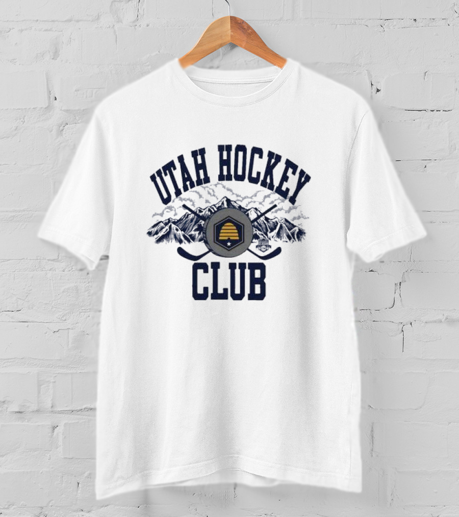 Utah Hockey Club State Flag Mountain Emblem T-Shirt