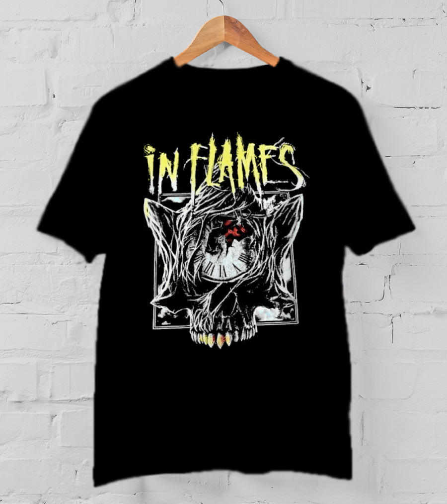 In Flames Skull Clock Graphic Another Lie Another Excuse T-Shirt