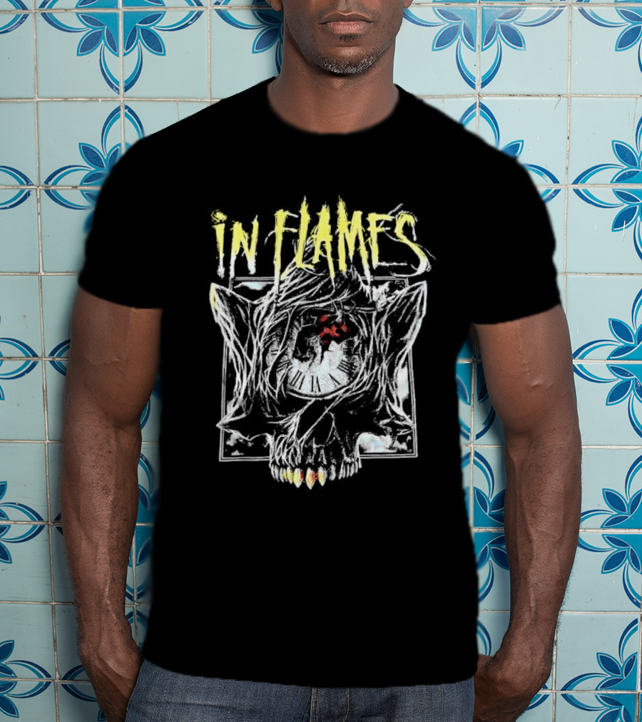 In Flames Skull Clock Graphic Another Lie Another Excuse T-Shirt