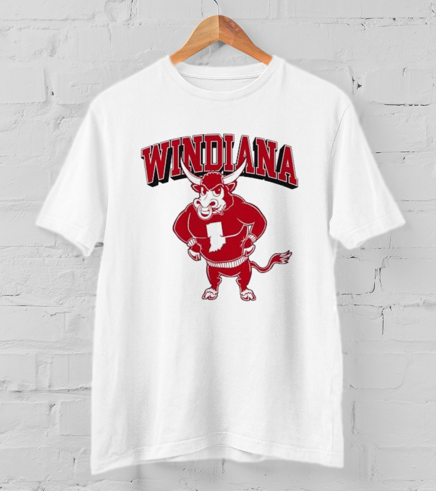 Windiana Red Bull Indiana State Outline T-Shirt