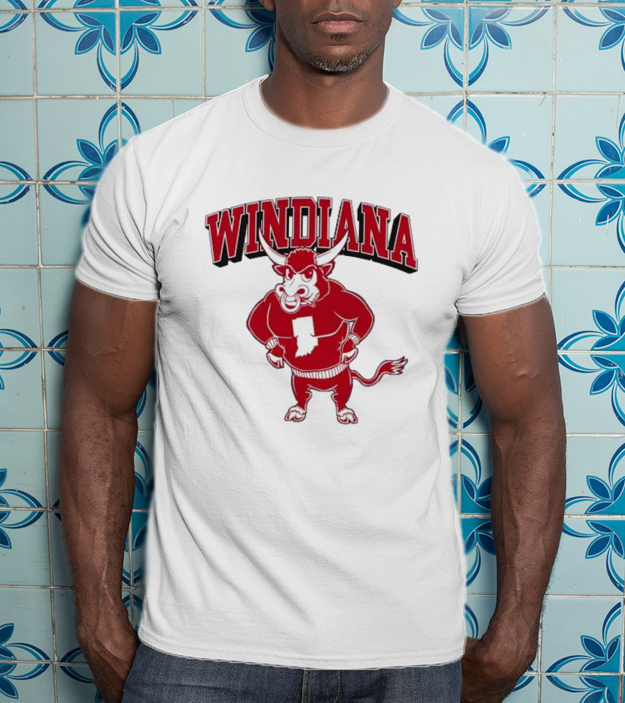 Windiana Red Bull Indiana State Outline T-Shirt