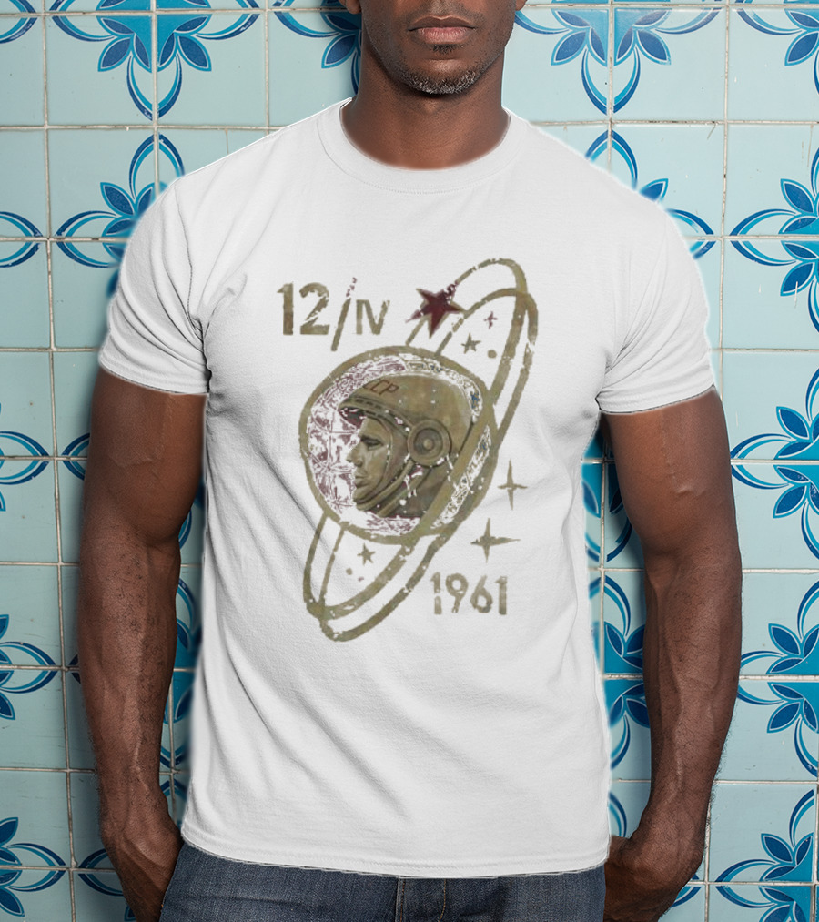 Yuri Gagarin Soviet Space 12 IV 1961 CCCP Cosmonaut Orbit Stars T-Shirt