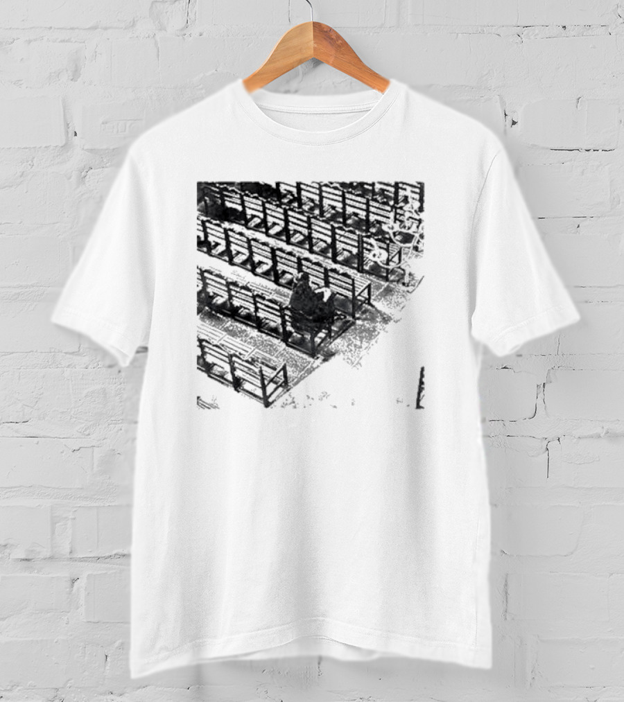 Zarathustra Denisa-St Bernadette Church Pew Monochrome T-Shirt