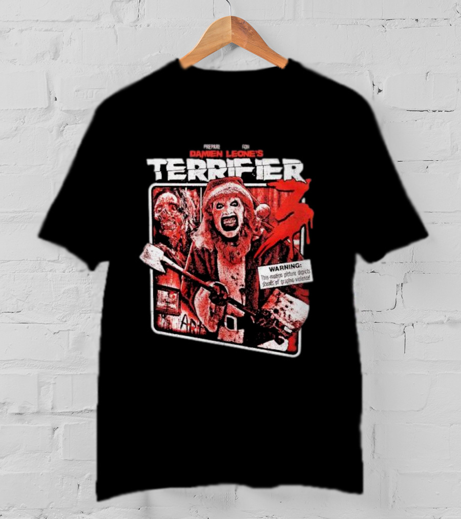 Prepare For Damien Leone's Terrifier 3 Warning Graphic Violence T-Shirt