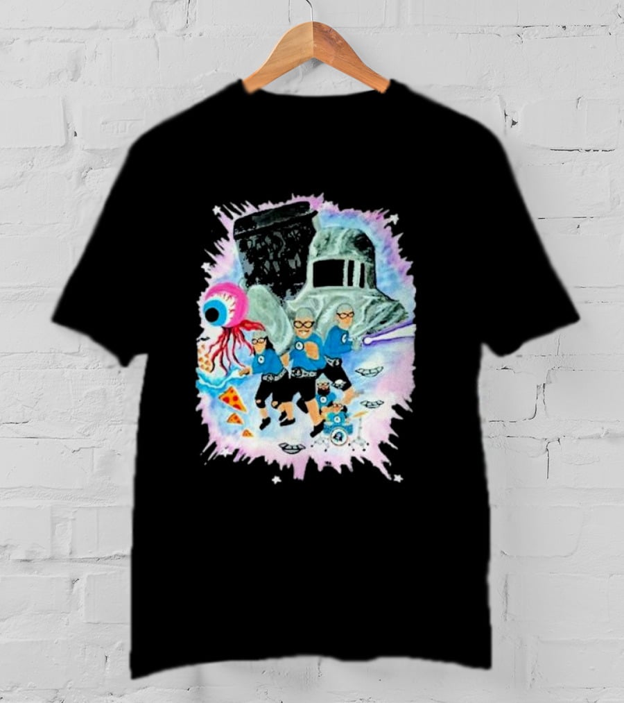 Sanguisugabogg Free Luigi Powdered Milk Pizza Eyeball Space Adventures With Aquabats Helmet And UFOs T-Shirt