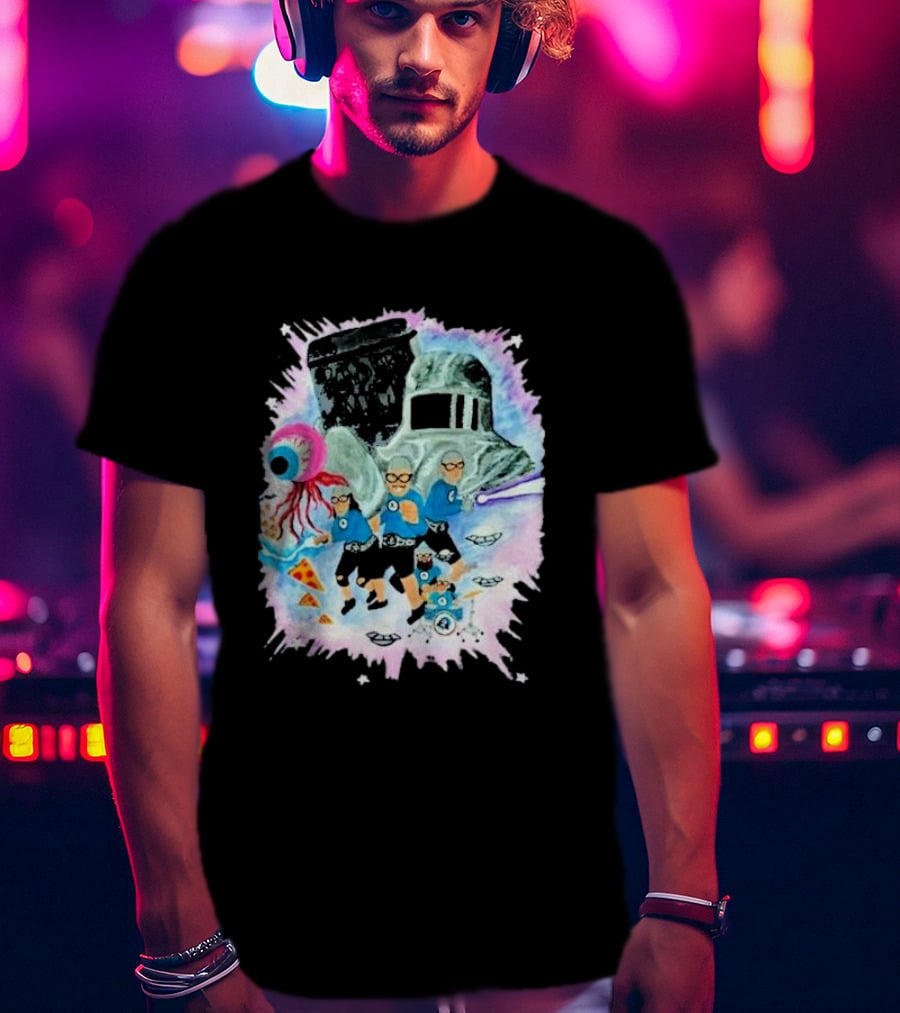 Sanguisugabogg Free Luigi Powdered Milk Pizza Eyeball Space Adventures With Aquabats Helmet And UFOs T-Shirt